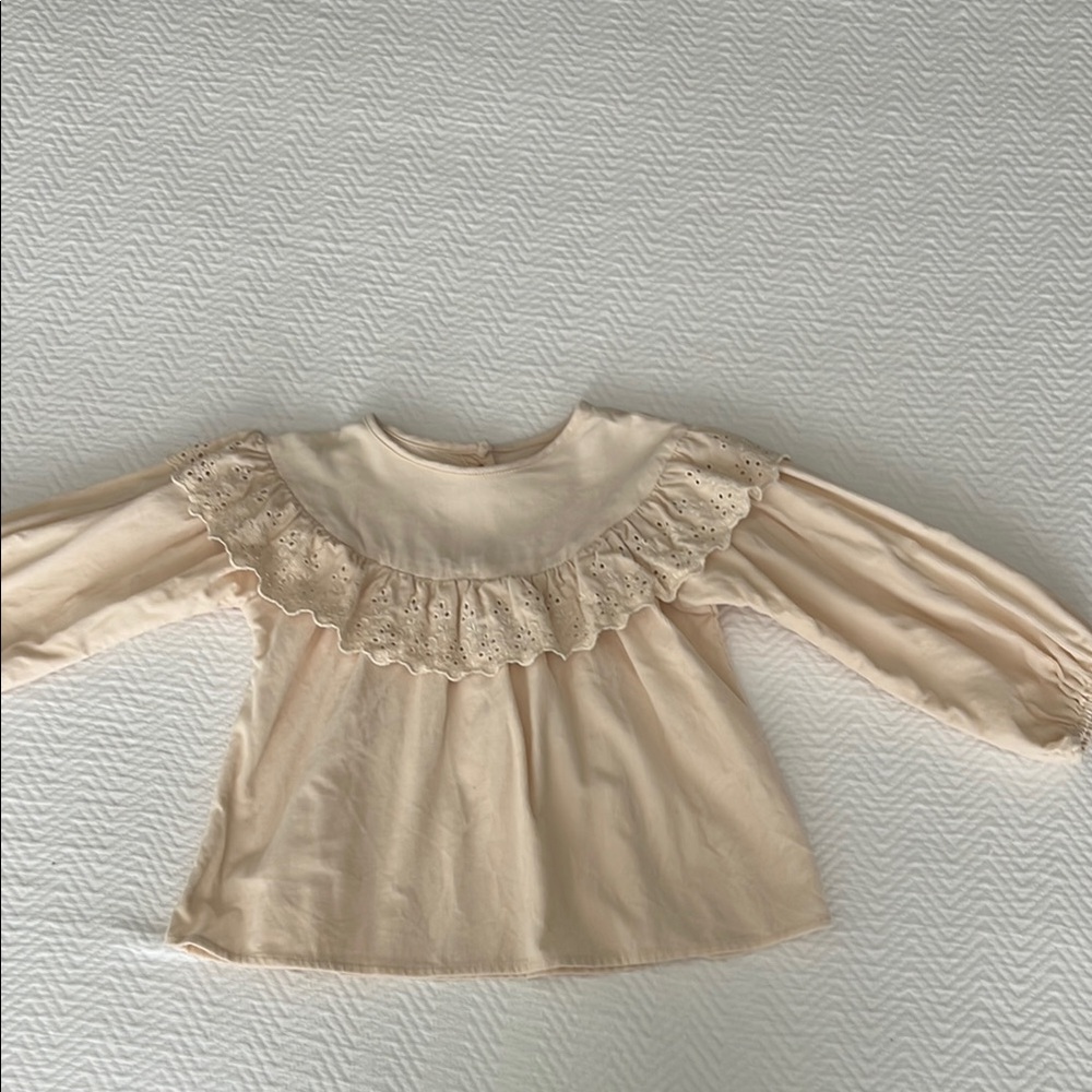 Cream Ruffled Kids Top